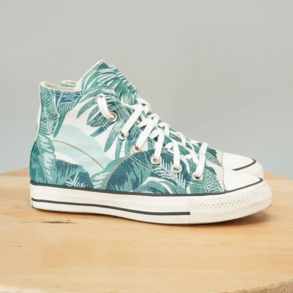 Converse Chuck Taylor All-Star Women's Size 7 Shoes Green Floral Sneakers